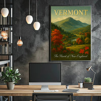 Vermont Autumn Landscape Travel Poster