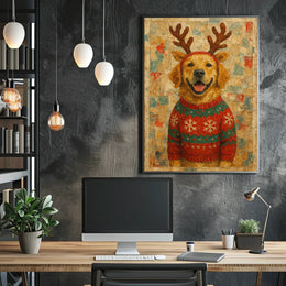 Festive Canine Cheer Poster