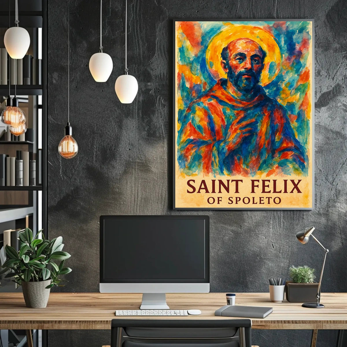 Saint Felix Spoleto Sacred Heritage Travel Portrait Inspirational Wanderer Decor Poster