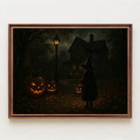 Moonlit Halloween Night Enchantment Gothic Surrealism Fantasy Nocturnal Cityscape Dreamscape Wanderlust Poster