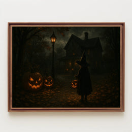 Moonlit Halloween Night Enchantment Gothic Surrealism Fantasy Nocturnal Cityscape Dreamscape Wanderlust Poster