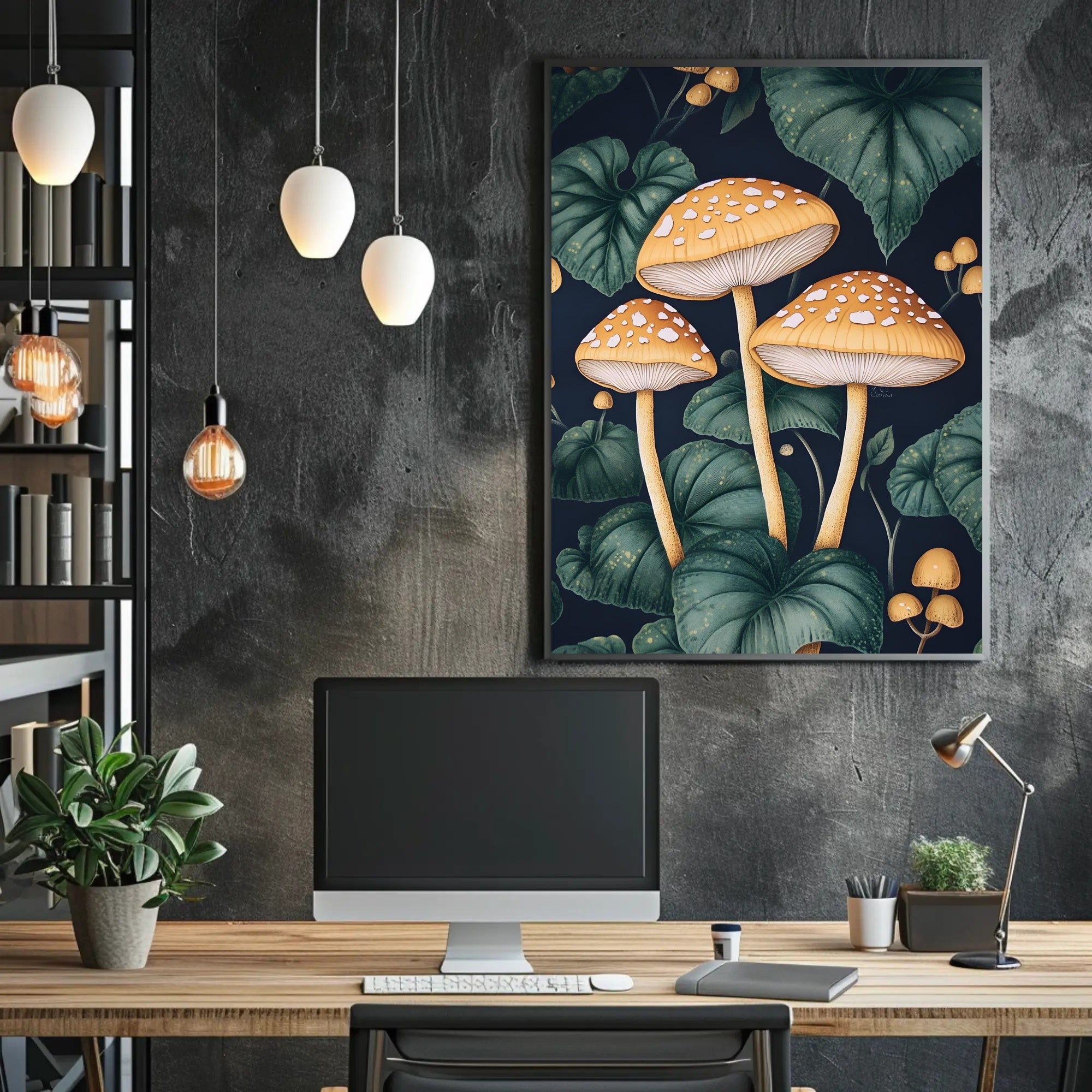 Enchanted Forest Mushrooms Art Print