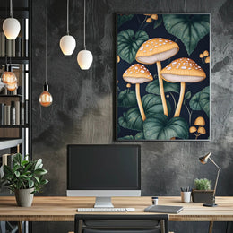 Enchanted Forest Mushrooms Art Print