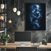Mystical Celestial Dragon Fantasy Art Poster