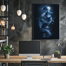 Mystical Celestial Dragon Fantasy Art Poster