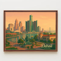 Urban Wanderlust Detroit Skyline Photography Realism Poster