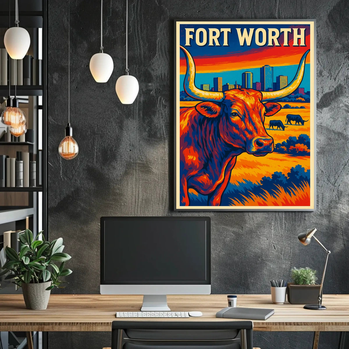Fort Worth Vibrant Cityscape Poster