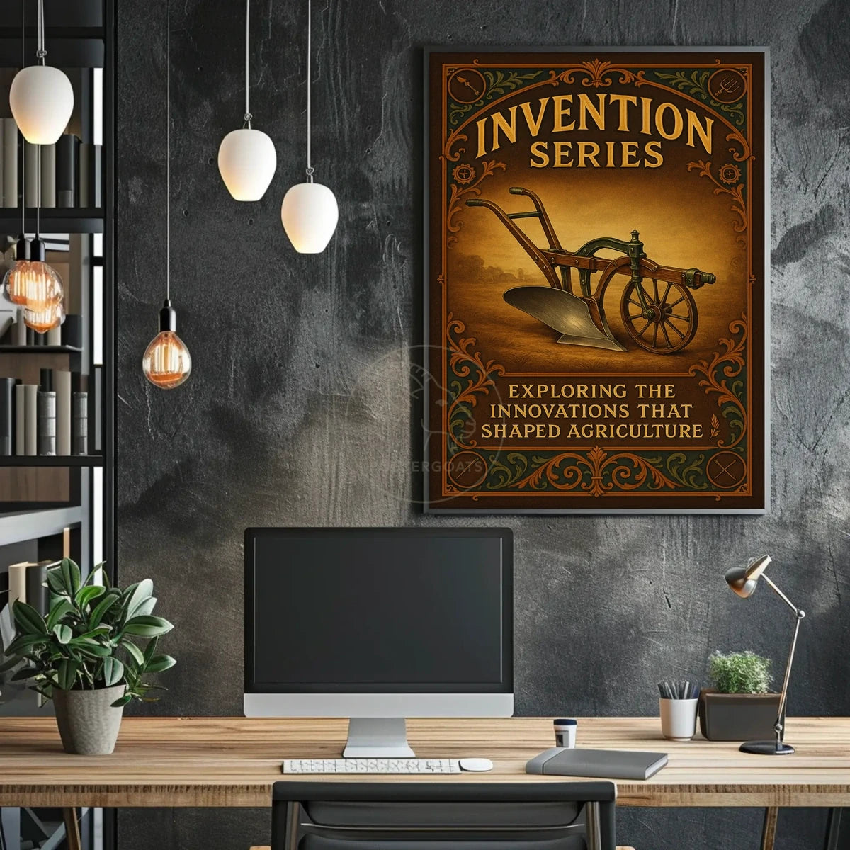 Historical Innovations in Agriculture: Vintage Educational Poster
