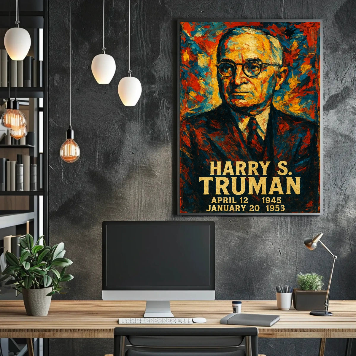 Harry S. Truman 33rd President of the United States Glitch Hop Art Poster