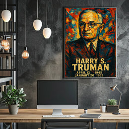 Harry S. Truman 33rd President of the United States Glitch Hop Art Poster