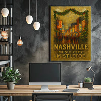 Nashville Music City Mistletoe Poster