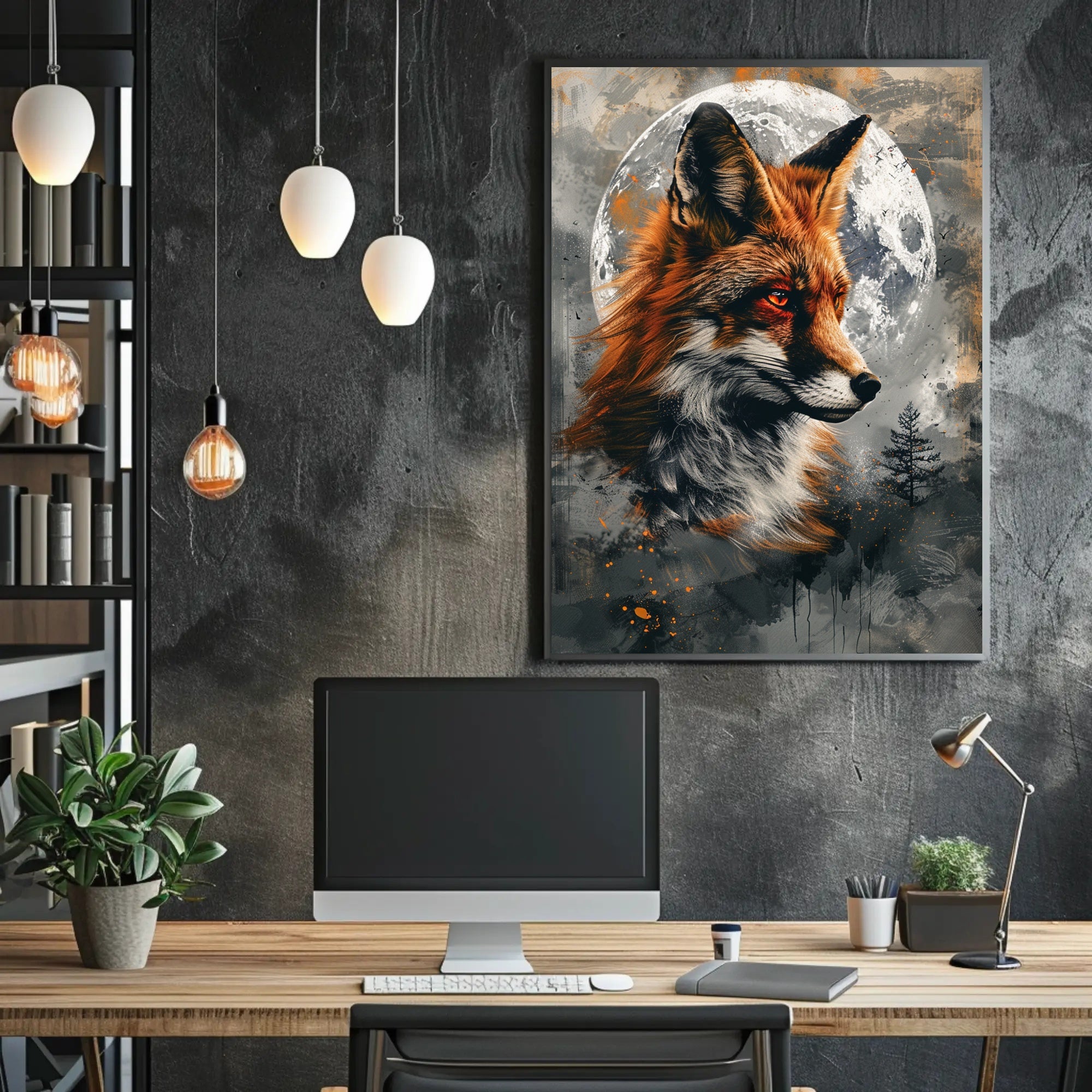 Lunar Fox Poster PosterGoat