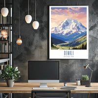 Denali National Park Scenic Travel Poster Print