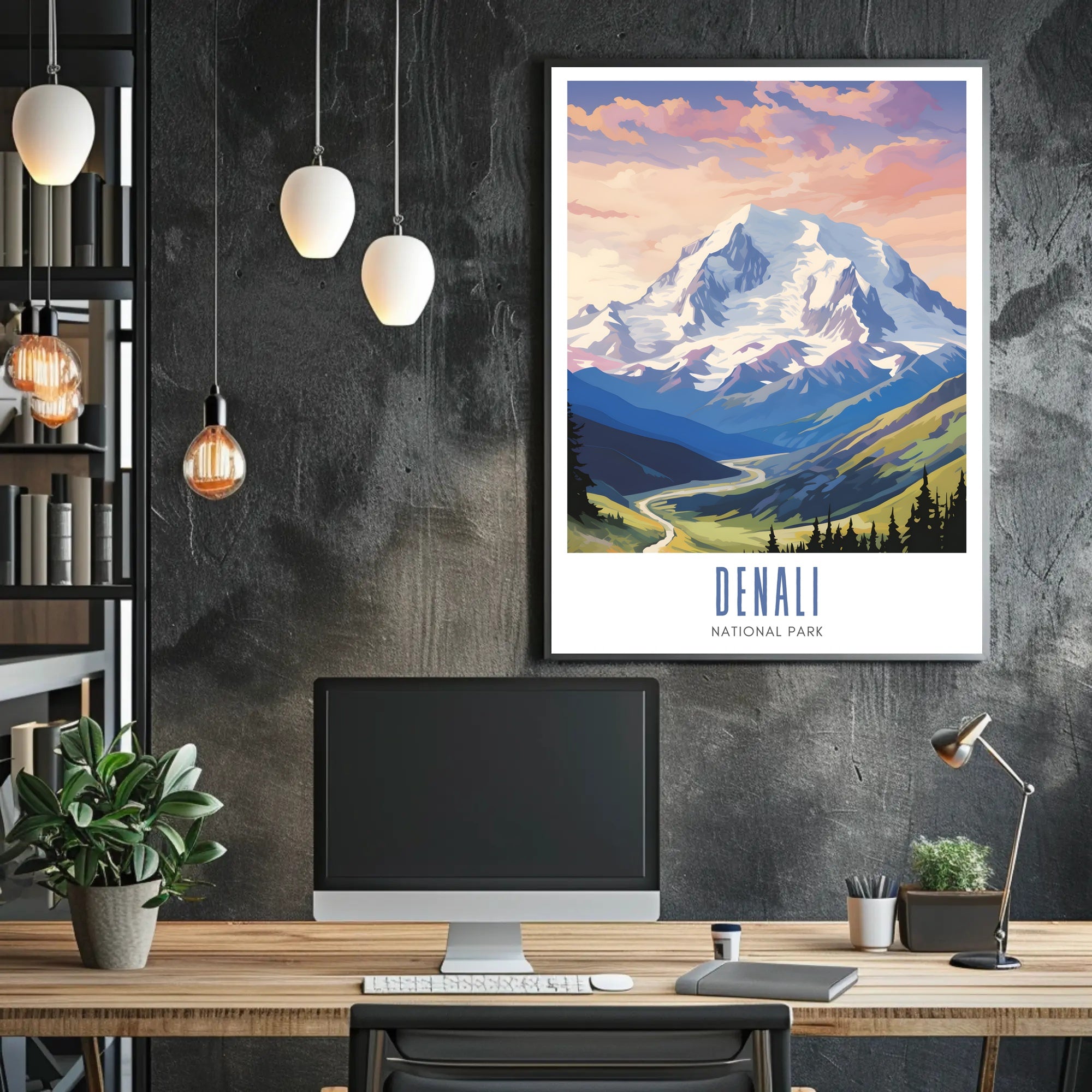 Denali National Park Scenic Travel Poster Print