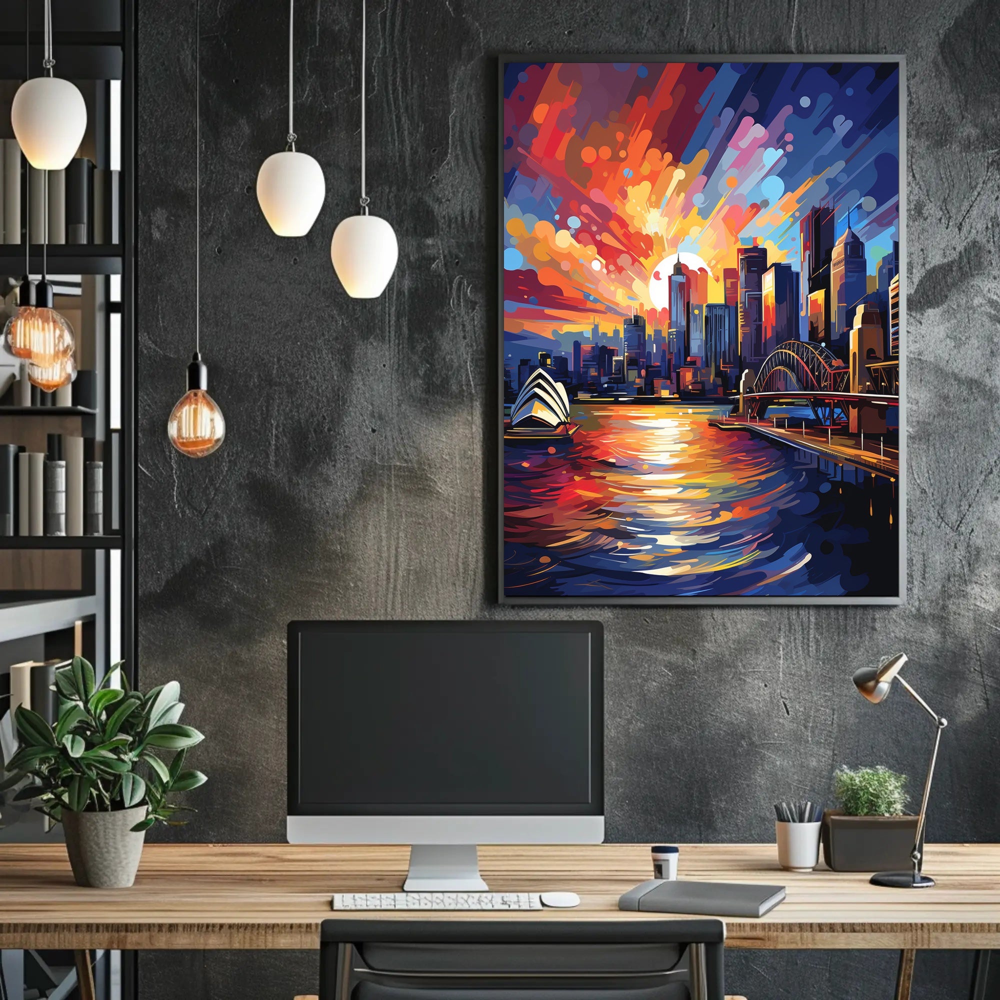 Sydney Harbor Twilight Scenic Art Travel Poster