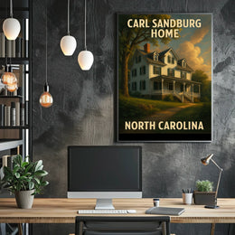 Carl Sandburg Home Vintage Scenic Travel Souvenir Poster
