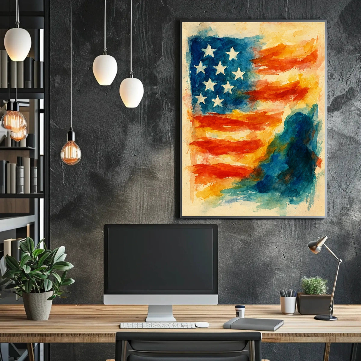 Abstract American Flag Abstract Poster