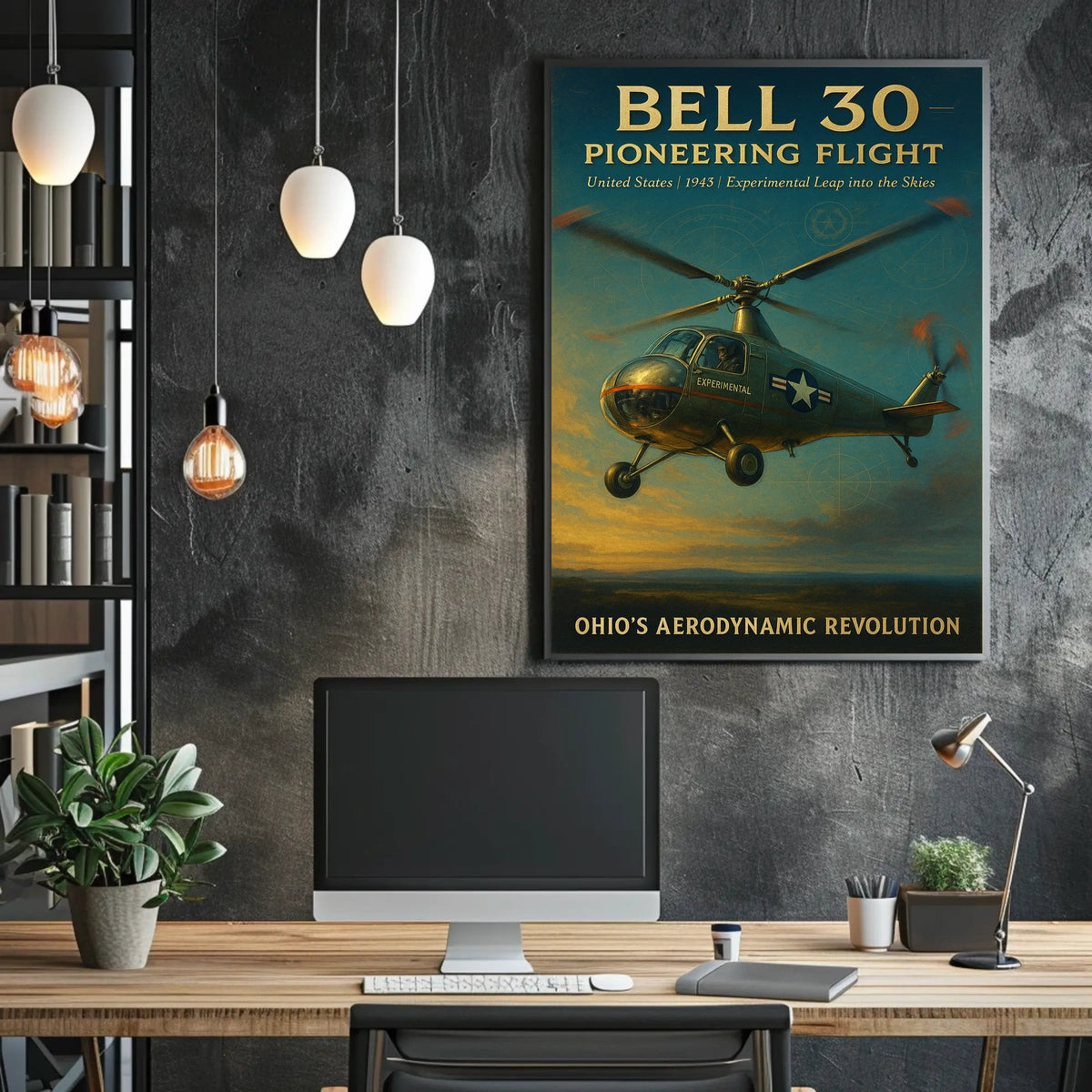 Bell 30 Pioneering Flight Poster
