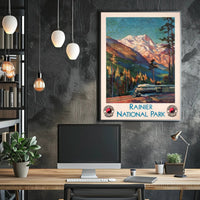 Rainier National Park Scenic Travel Poster
