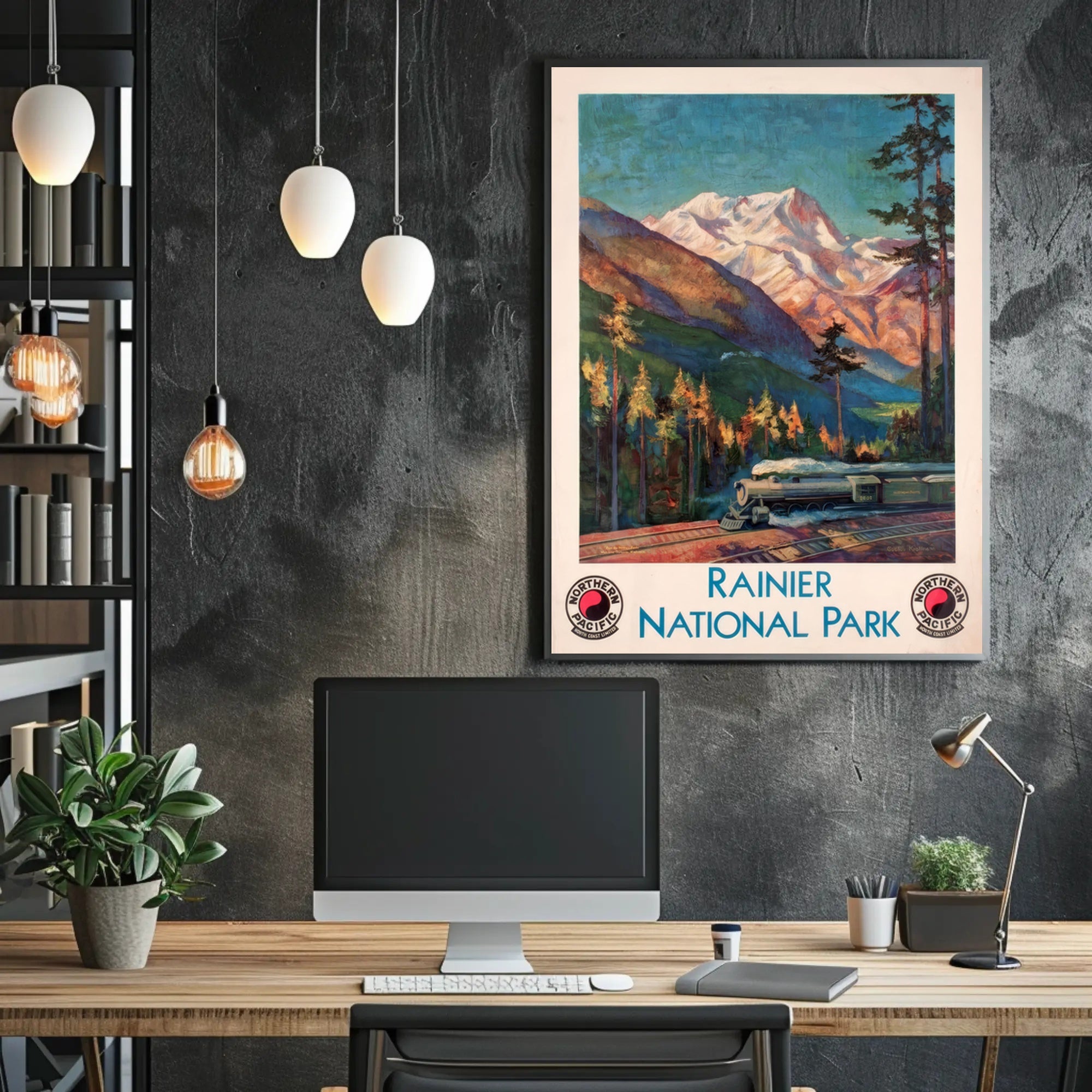 Rainier National Park Scenic Travel Poster