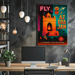 Azerbaijan Adventure Awaits Vibrant Travel Poster PosterGoat