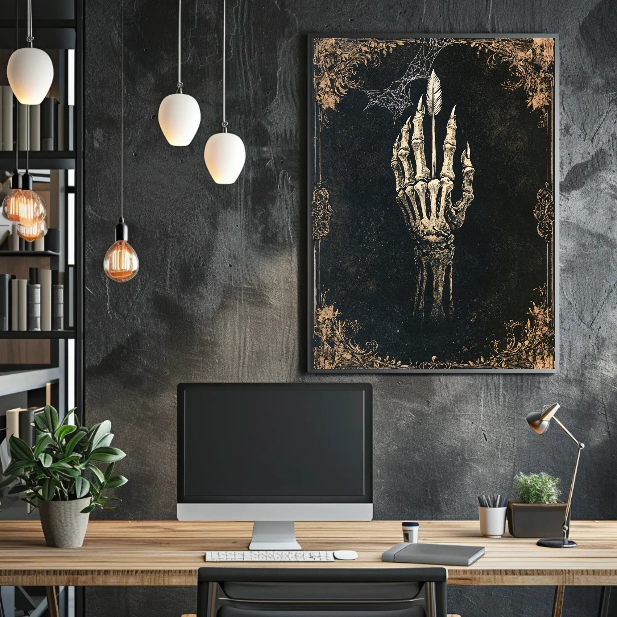 Skeleton Hand With Arrow Poster