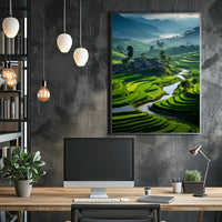 Serene Terraced Landscapes Poster