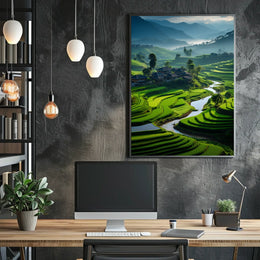 Serene Terraced Landscapes Poster