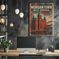 Morgantown West Virginia Skyline Photography Realism Poster