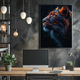 Majestic Tiger In The Night Poster