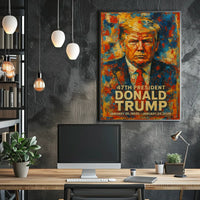 Bold Abstract Portrait: Futuristic Political Art Poster