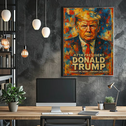 Bold Abstract Portrait: Futuristic Political Art Poster