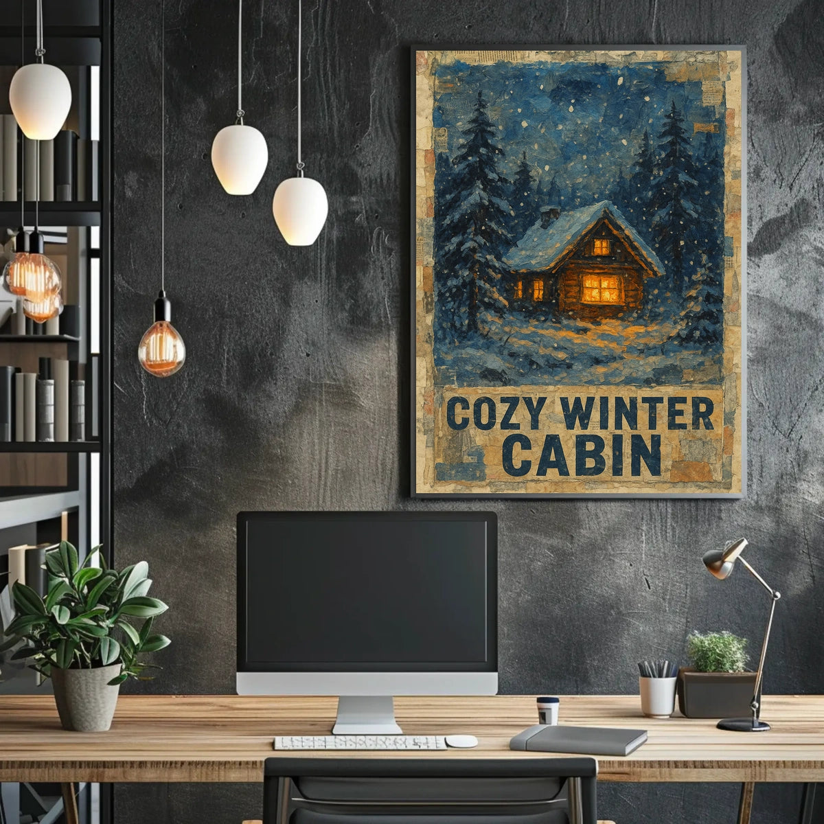 Cozy Winter Cabin Poster
