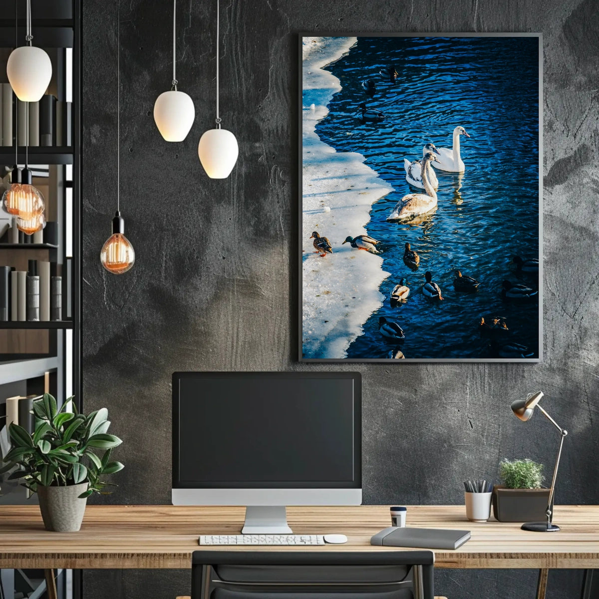 Winter Serenity On The Lake Poster