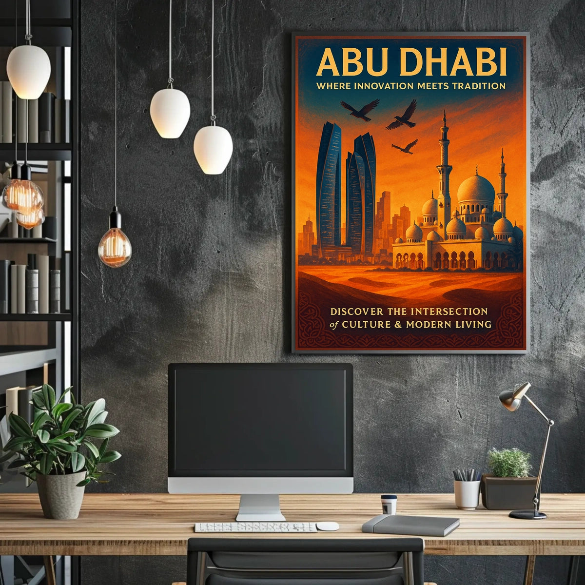Abu Dhabi Innovation and Tradition Travel Poster