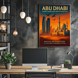 Abu Dhabi Innovation and Tradition Travel Poster