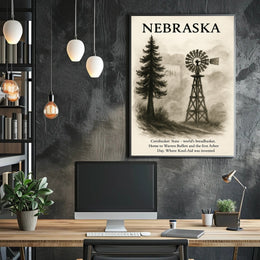 Nebraska The Cornhusker State Poster PosterGoat