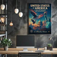 United States of America Land of Freedom and Opportunity Poster PosterGoat