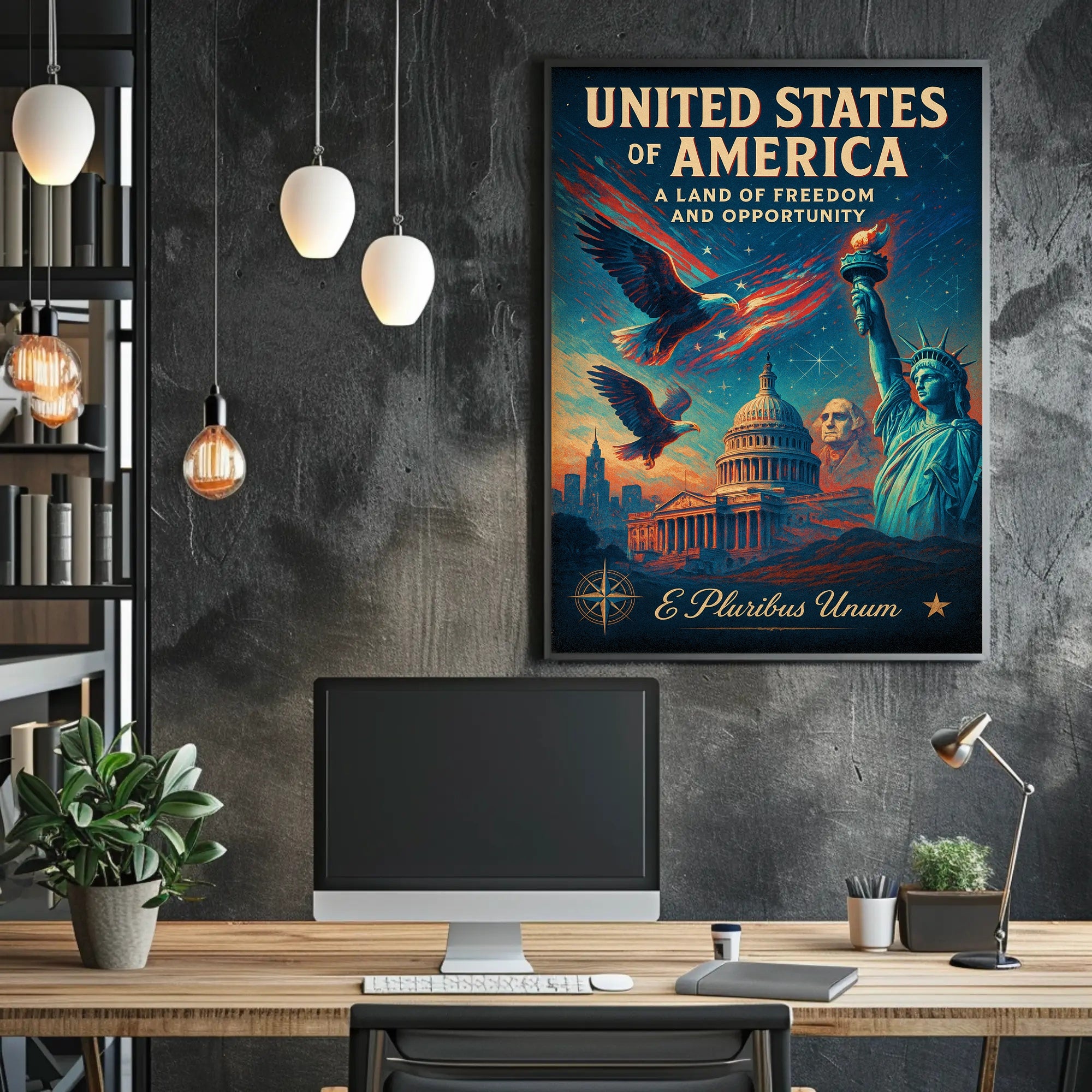 United States of America Land of Freedom and Opportunity Poster PosterGoat