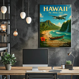 Hawaii Vintage Travel Poster Wall Art Print
