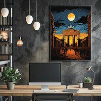 Moonlit Brandenburg Gate Poster