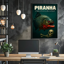 Piranha Horror Vintage Movie Art Animal Poster