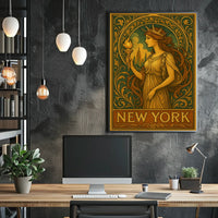 New York Art Nouveau Tribute Poster
