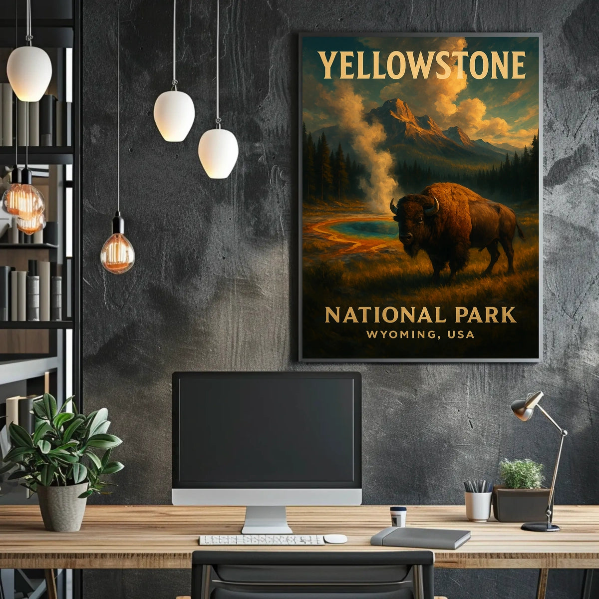 Yellowstoneâ€™s Majestic Bison - National Park Poster