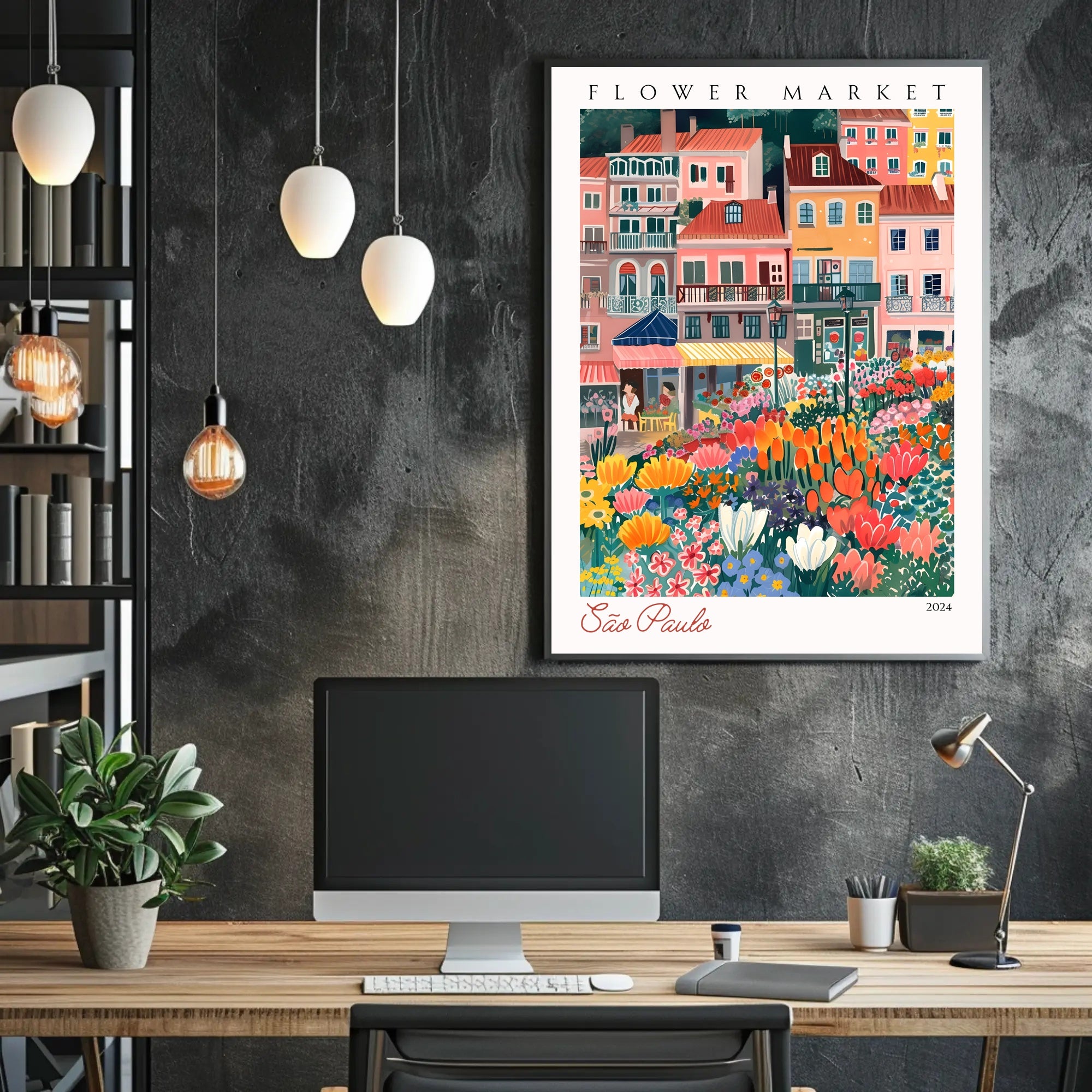 São Paulo Flower Market 2024 Poster PosterGoat