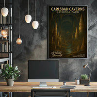 Carlsbad Caverns Vintage National Park Travel Poster