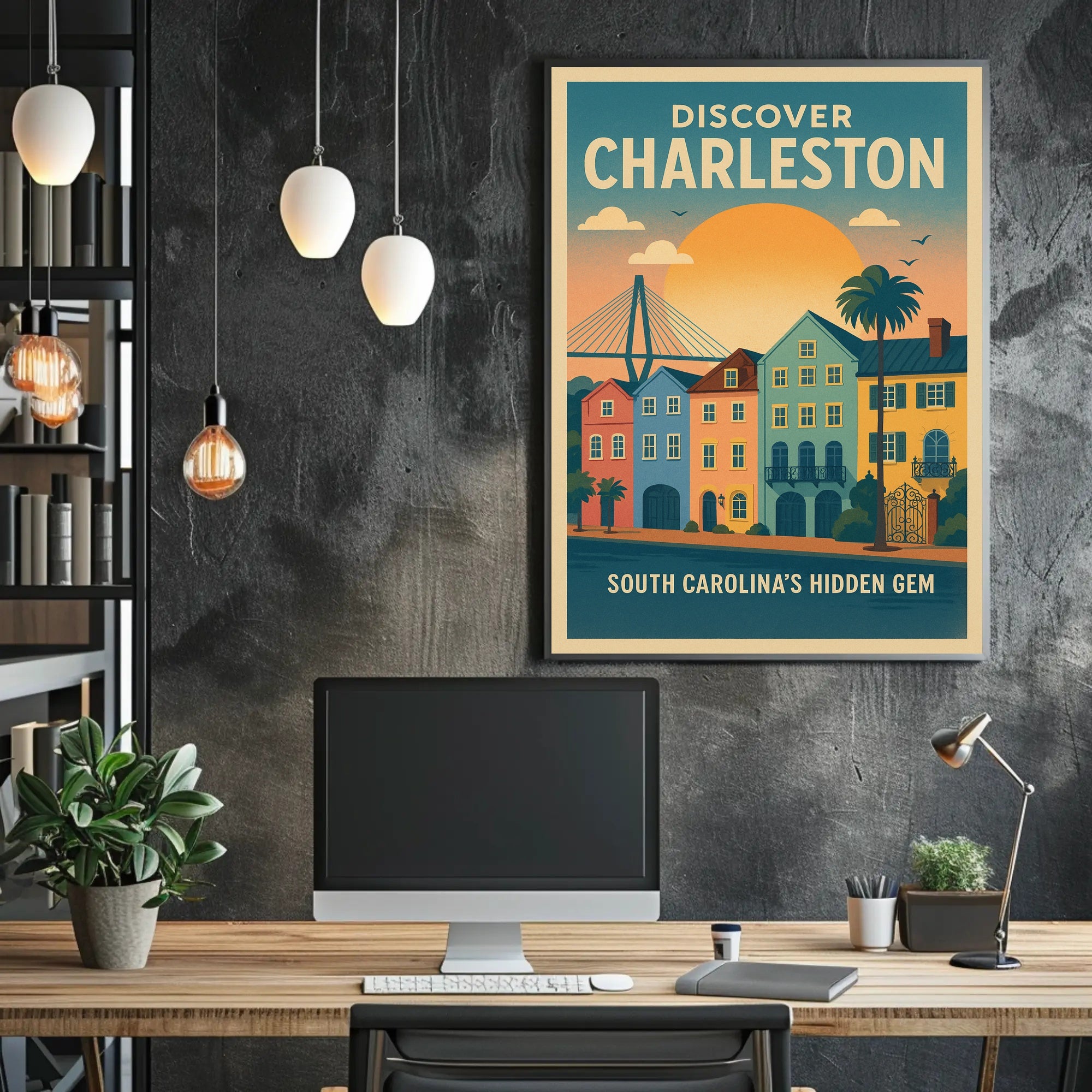 Charleston Vintage Travel Poster