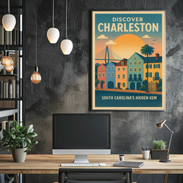 Charleston Vintage Travel Poster