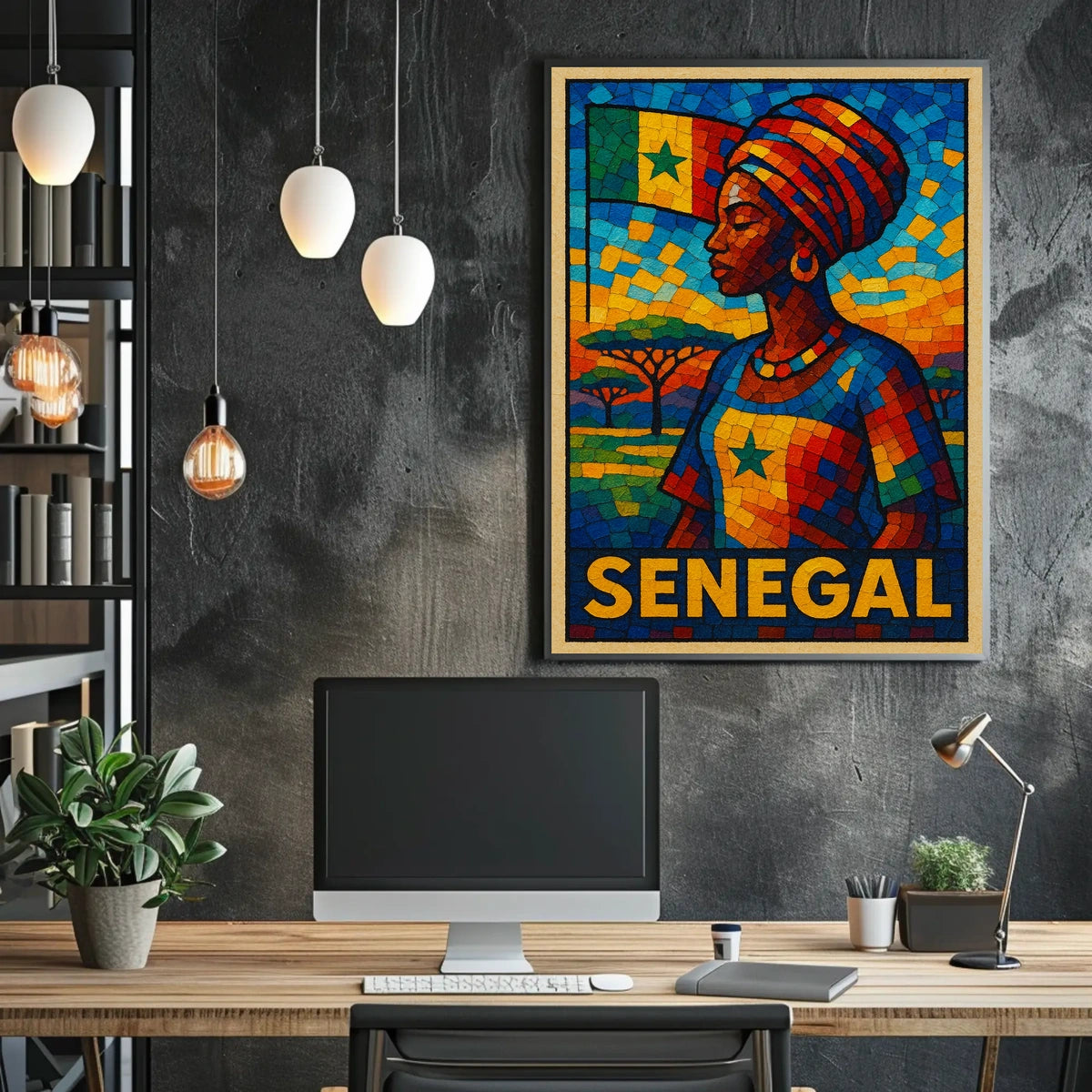 Senegal Mosaic Art Poster
