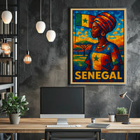 Senegal Mosaic Art Poster
